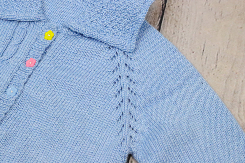 Vintage Girl's Light Blue Cardigan Sweater
