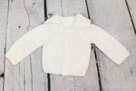 Vintage Baby Infant White Knitted Cardigan Sweater