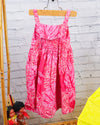 Girls Vintage RJC Pink Leaf Print Hawaiian Dress - 5
