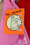 新品 タグ付き Grandway "The Audrey" ピンク フローラル ホルター カラー レトロ エプロン ピンクのネクタイ付き