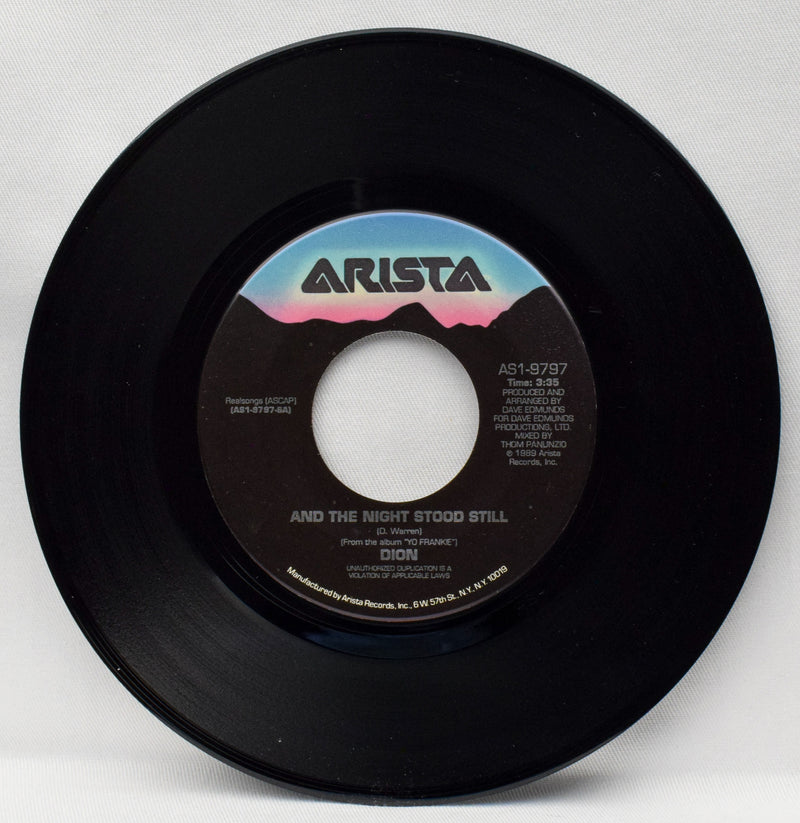 Arista Records 1989 - Dion: And the Night Stood Still - 45 RPM 7" レコード