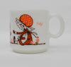 Vintage Rare Holly Hobbie Daisy Kirby Martin Associates, Inc. Orange Edition Milk Glass Coffee Mug