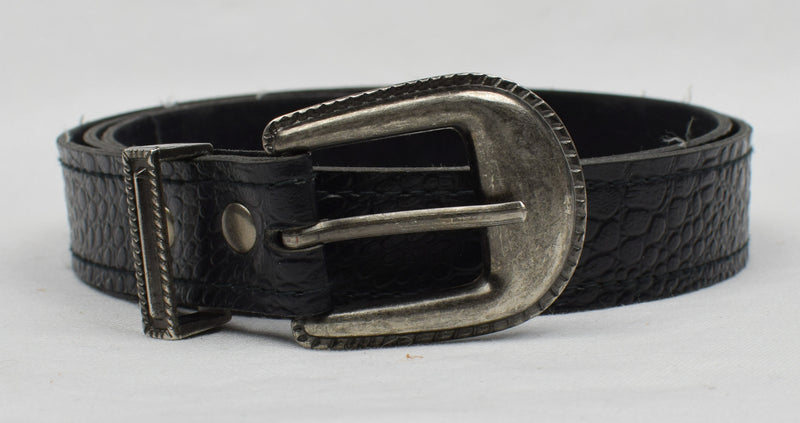 Women's Black Snake Skin Leather Belt