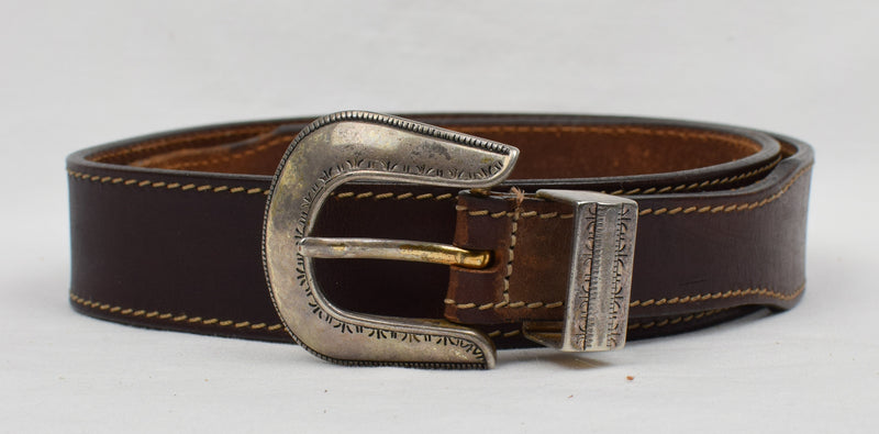 Vintage Gap Brown Genuine Italian Leather Belt - 34
