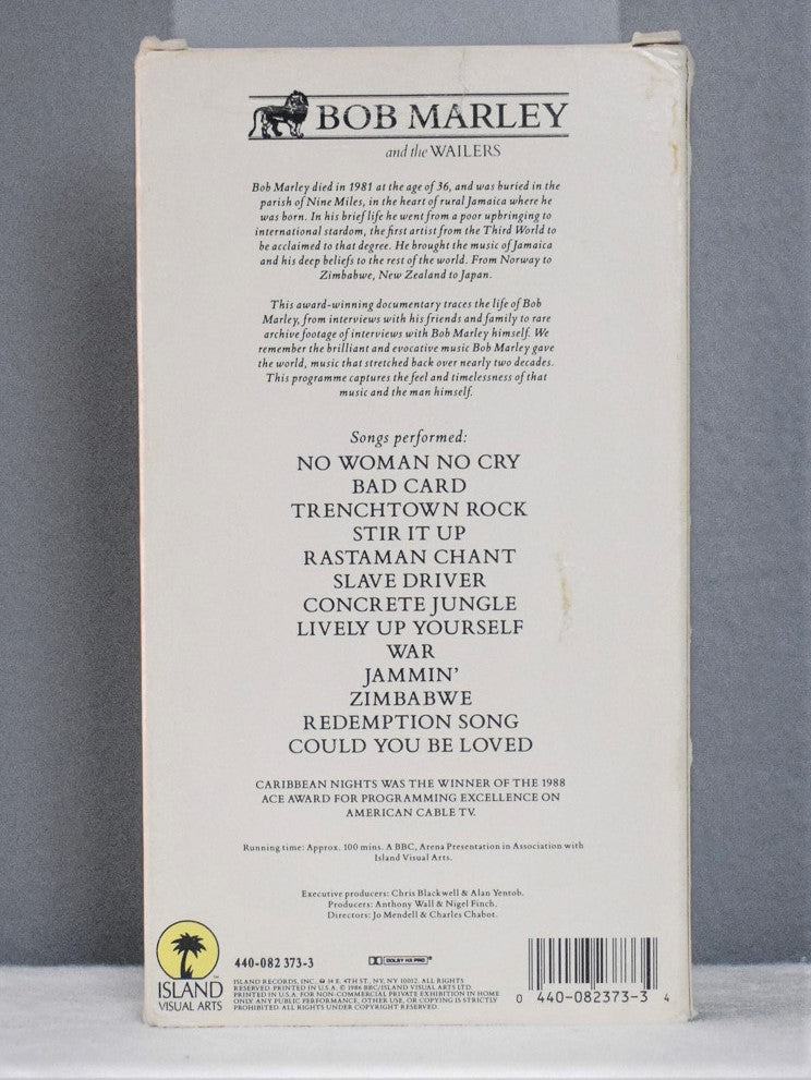 ボブ・マーリーとウェイラーズ VHS 1986 BBC/Island Visual Arts.カリビアン ナイト: ボブ マーリーの生涯を追ったドキュメンタリー