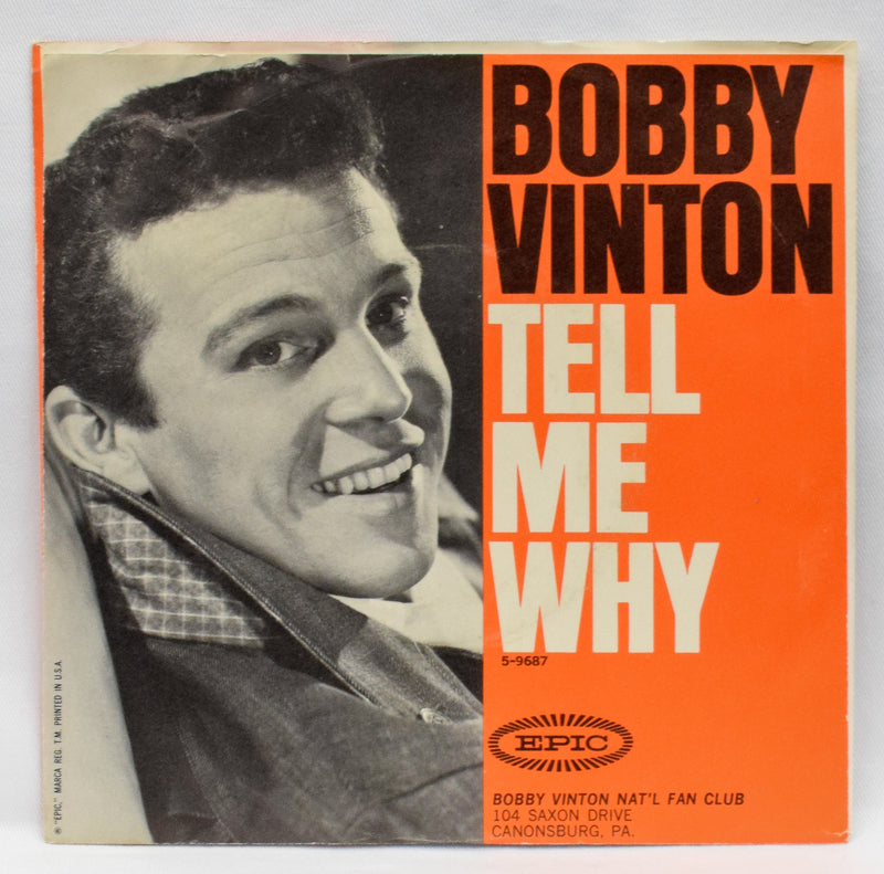 Epic Records 1964 - Bobby Vinton : Tell Me Why - 45 RPM 7" Record