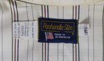 Men's Vintage Panhandle Slim White Striped Western Snap Button Shirt - 17-1/2