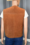 Men's Vintage Sears Fieldmaster Snap Button Suede Leather Vest - XL