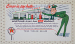 Vintage C'mon in, Say Hello - Texaco Station Blank Postcard