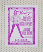 Vintage Fabulous Flamingo Presents Juliet Prows, Jerry Van, Fats Domino Blank Postcard