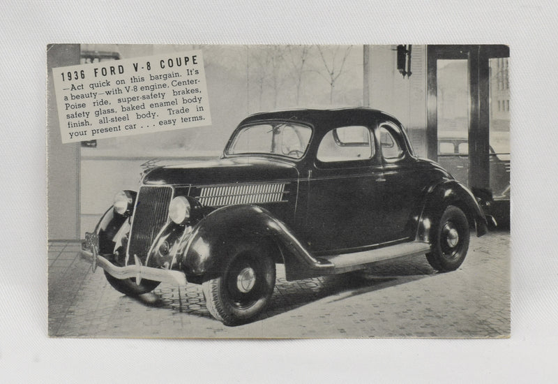 Lake Motor Sales 1936 フォード V-8 クーペ ポストカード