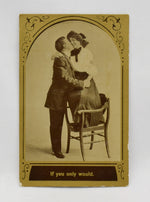 Vintage "If You Only Would" Lovers Postcard