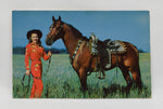 Vintage Plastichrome "On the Range" Postcard