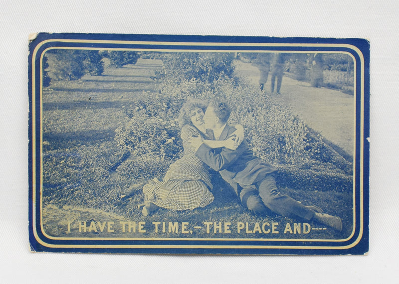 ビンテージ スタンプ 1911年「I Have the Time - The Place And ----」 青いポストカード