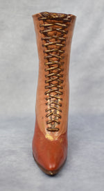 Vintage Women's Victorian Lace Up Boot Ceramic Vase