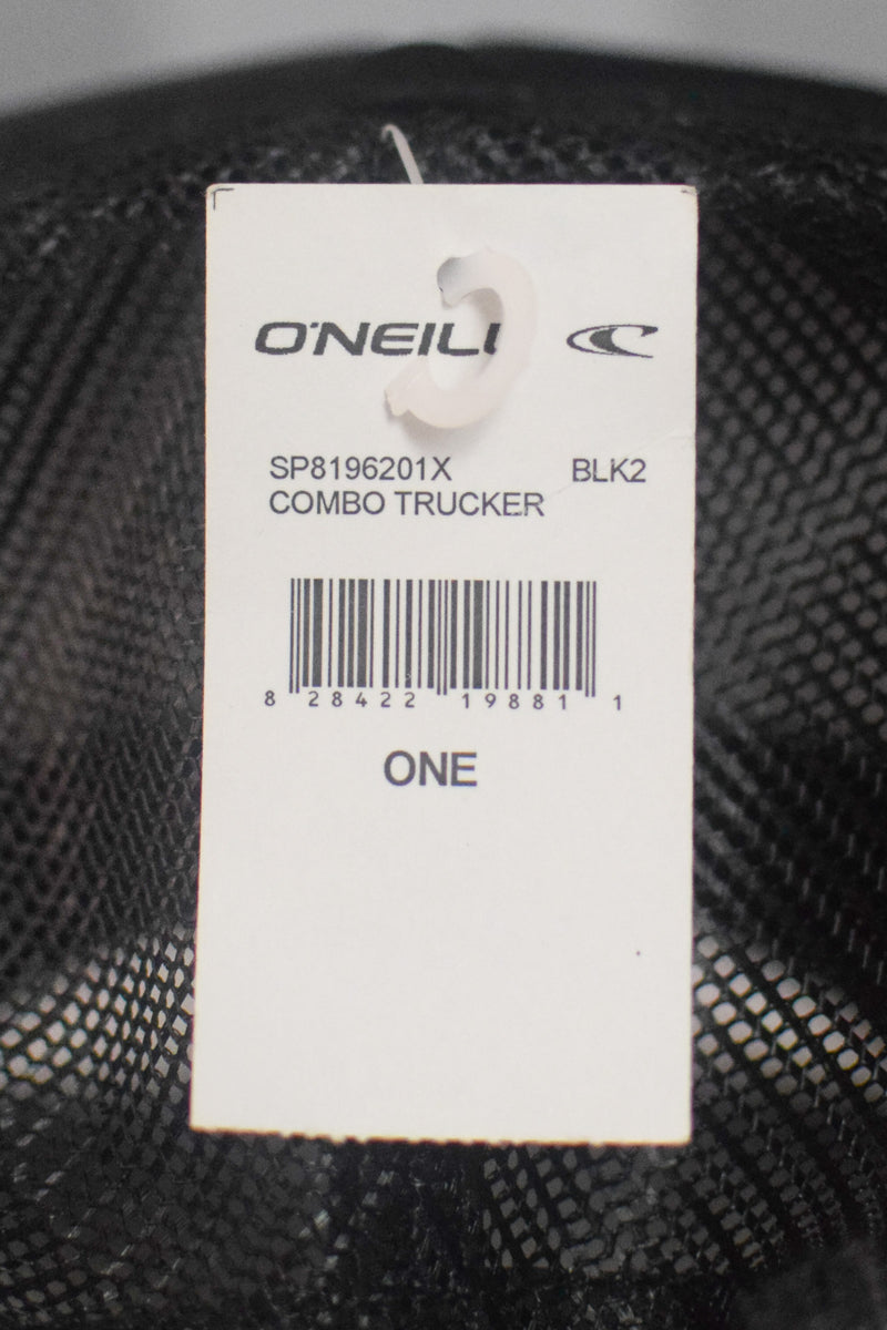 Men's NEW W/ TAGS O'neill Black Adjustable Snapback Trucker Mesh Back Cap