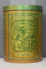 Vintage Cheinco Homestead All Natural Cookies Tin Canister