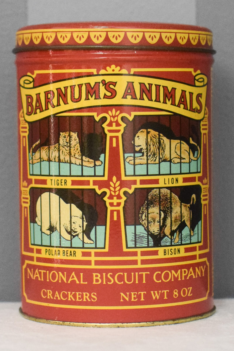 Vintage 1979 Nabisco, Inc. Red Barnum's Animals Replica of 1914 Design Tin Canister