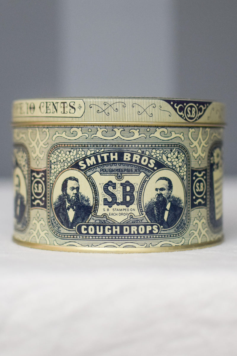 Vintage Smith Bros. Cough Drops Poughkeepsie, NY Tin Canister