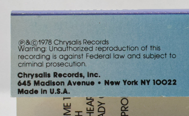 Chrysalis Records - 1978 Generation X Cassette Tape