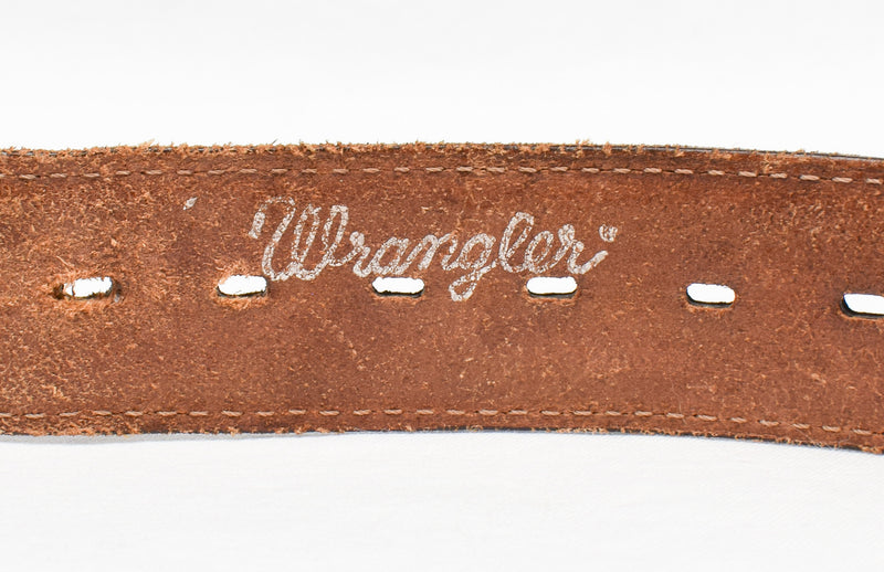 Men's Vintage Wrangler Brown Leather Western Belt