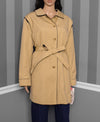 *New w/ Tags* Vintage Women's ICI by Bonders Division Tan Trench Coat w/ Zip-in Liner and Attached Bucket Hat