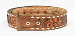 Men's Vintage Hand Tooled "DAVE" Brown Floral Western Belt Strap