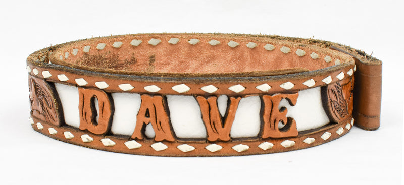 Men's Vintage Hand Tooled "DAVE" Brown Floral Western Belt Strap