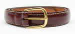 Men's Reddish Brown Split Cowhide Stitched Leather Belt