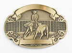 Vintage Award Design Medals Solid Brass Cowboy Riding Horse Belt Buckle