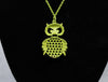 Lime Green Metal Bangle Owl Necklace