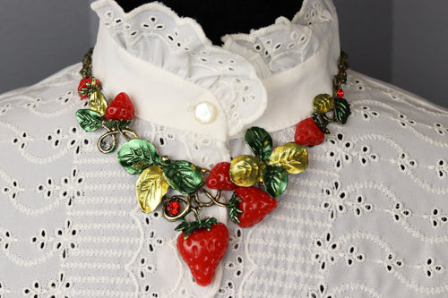 Vintage Strawberry Statement Piece Necklace