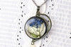 Forget Me Not Purple Flower Resin Pendant Necklace