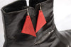 Handmade Red Leather Western Triangle Earrings