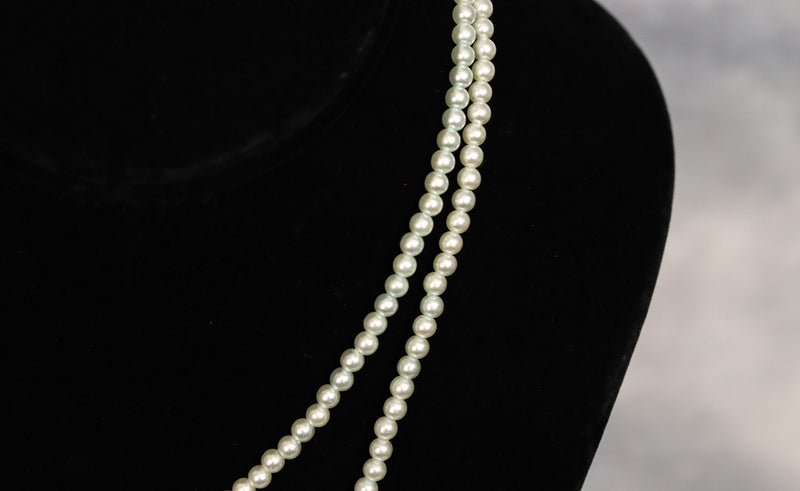 White Faux Pearl Mini Bead Necklace