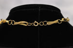 Gold Tone 70s Style Rope Twist Chain Necklace